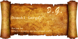 Domoki Gergő névjegykártya